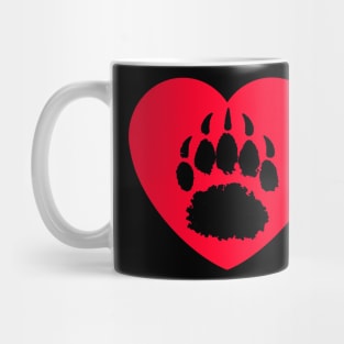 Red and Black Bear Paw Mug